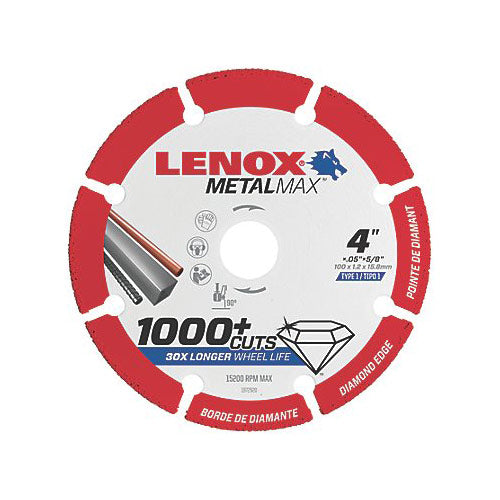 Lenox 1972920 MetalMax 4-Inch Diamond Cutoff Wheel with 5/8 Arbor Hole