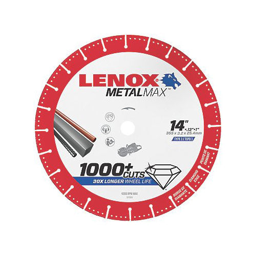Lenox MetalMax 14 x 1 Diamond Cutoff Wheel - Long - lasting for Multiple Metals
